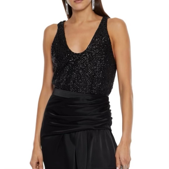 IRO Tops - NEW IRO BLACK SLEEVELESS SEQUIN TOP
